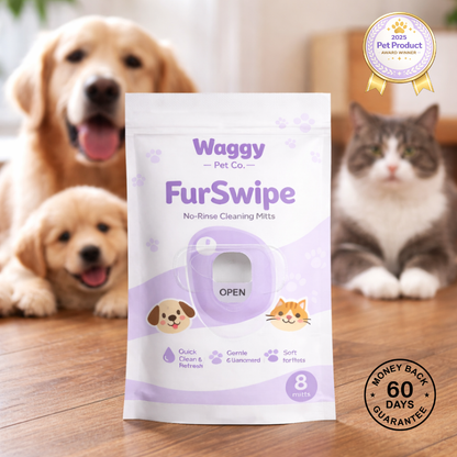 FurSwipe™ No-Rinse Cleaning Pet Mitts