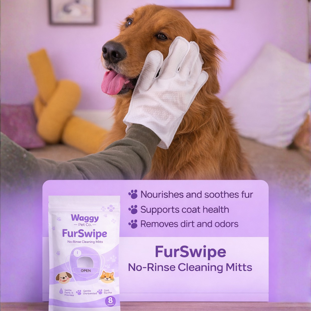 FurSwipe™ No-Rinse Cleaning Pet Mitts